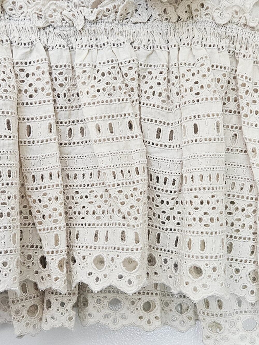 Sea New York Marley Pleated Flutter Sleeve Top in Cream/Natural Size Large - Picture 5 of 9